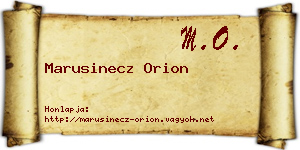 Marusinecz Orion névjegykártya